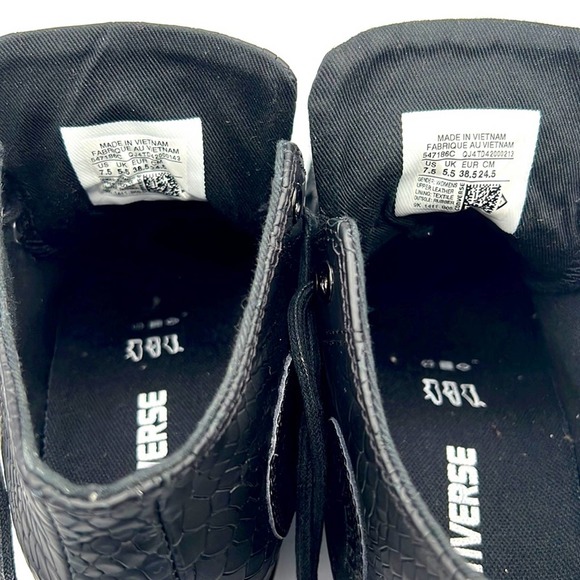 RARE Chuck Taylor All Star Lux Embossed Reptile Mid Top Sneaker Wedges sz7.5 - Picture 11 of 14